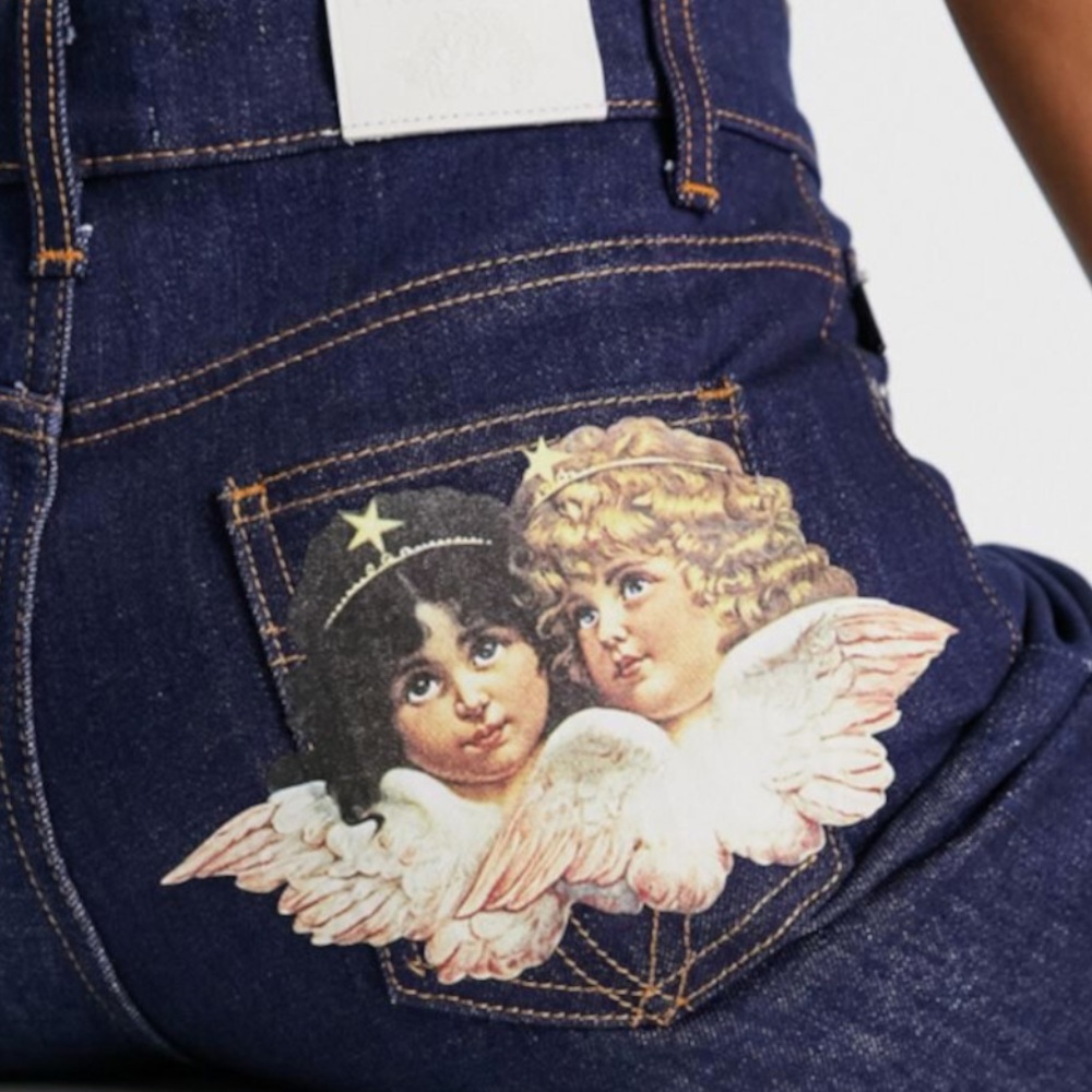 Fiorucci slim jeans with angel pocket in indigo vintage wash
